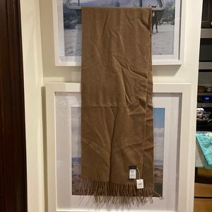 NWT J Crew 100% cashmere camel scarf